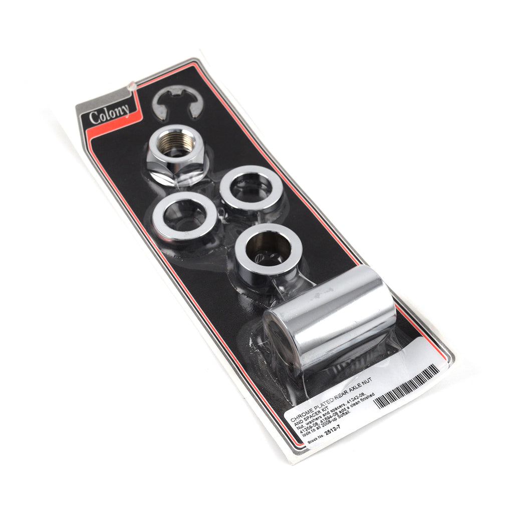Chrome Rear Axle Nut Spacer Kit 2008-Up Softail 41242-08