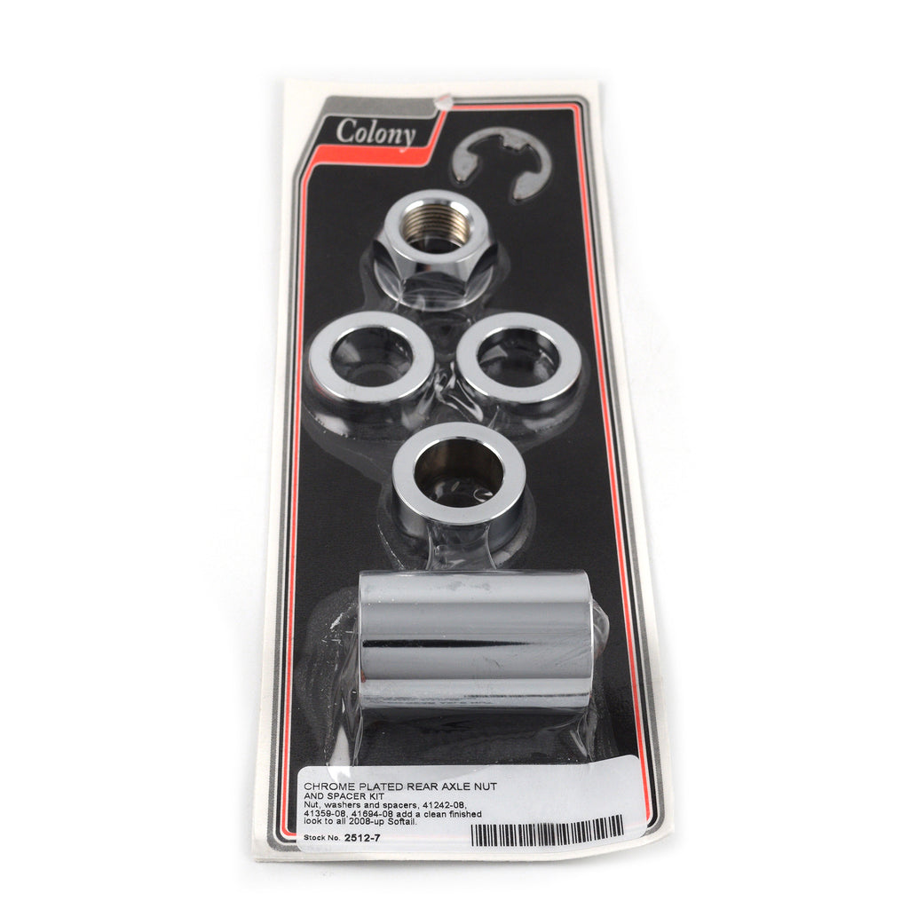 Chrome Rear Axle Nut Spacer Kit 2008-Up Softail 41242-08