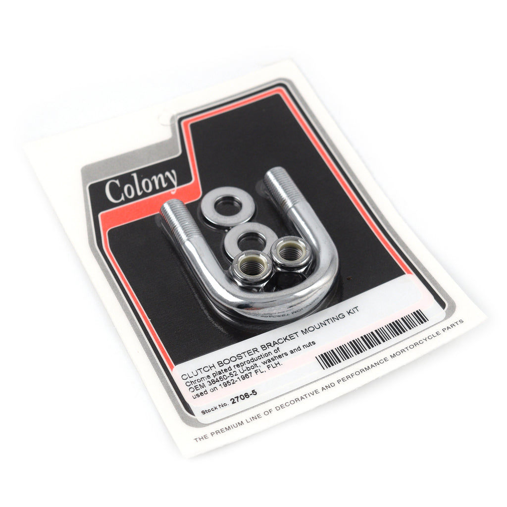 Clutch Booster Bracket U-Bolt Kit Chrome 1952-1967 FL FLH 38460-52