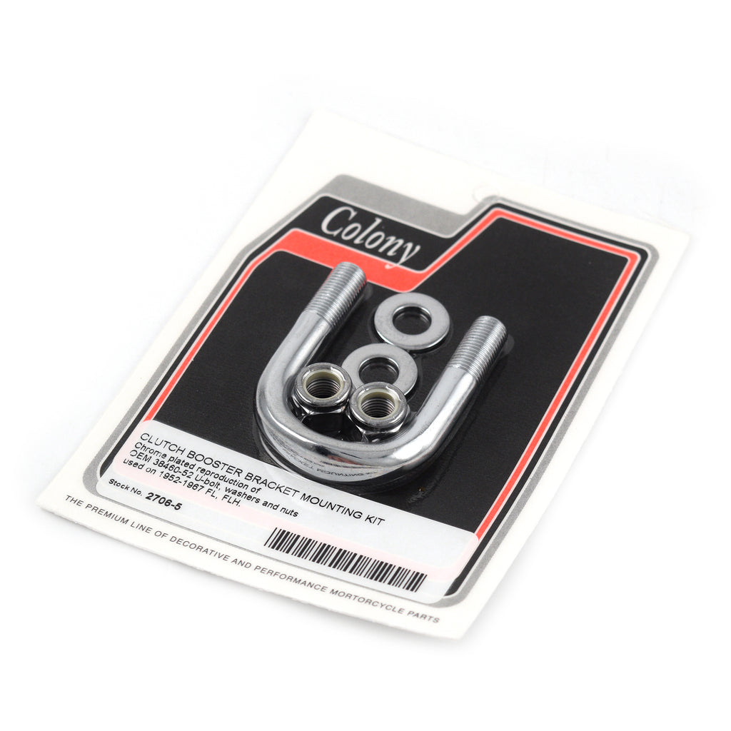 Clutch Booster Bracket U-Bolt Kit Chrome 1952-1967 FL FLH 38460-52