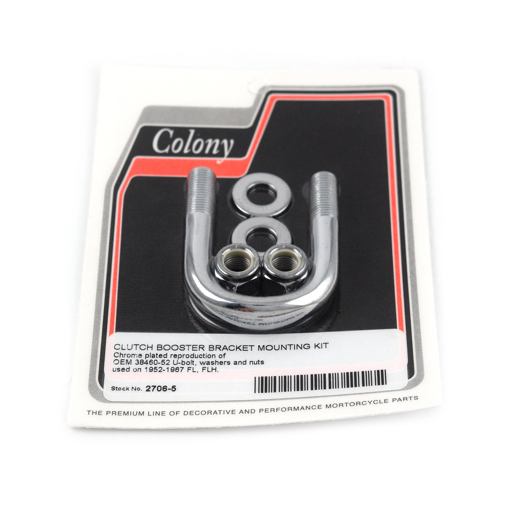 Clutch Booster Bracket U-Bolt Kit Chrome 1952-1967 FL FLH 38460-52