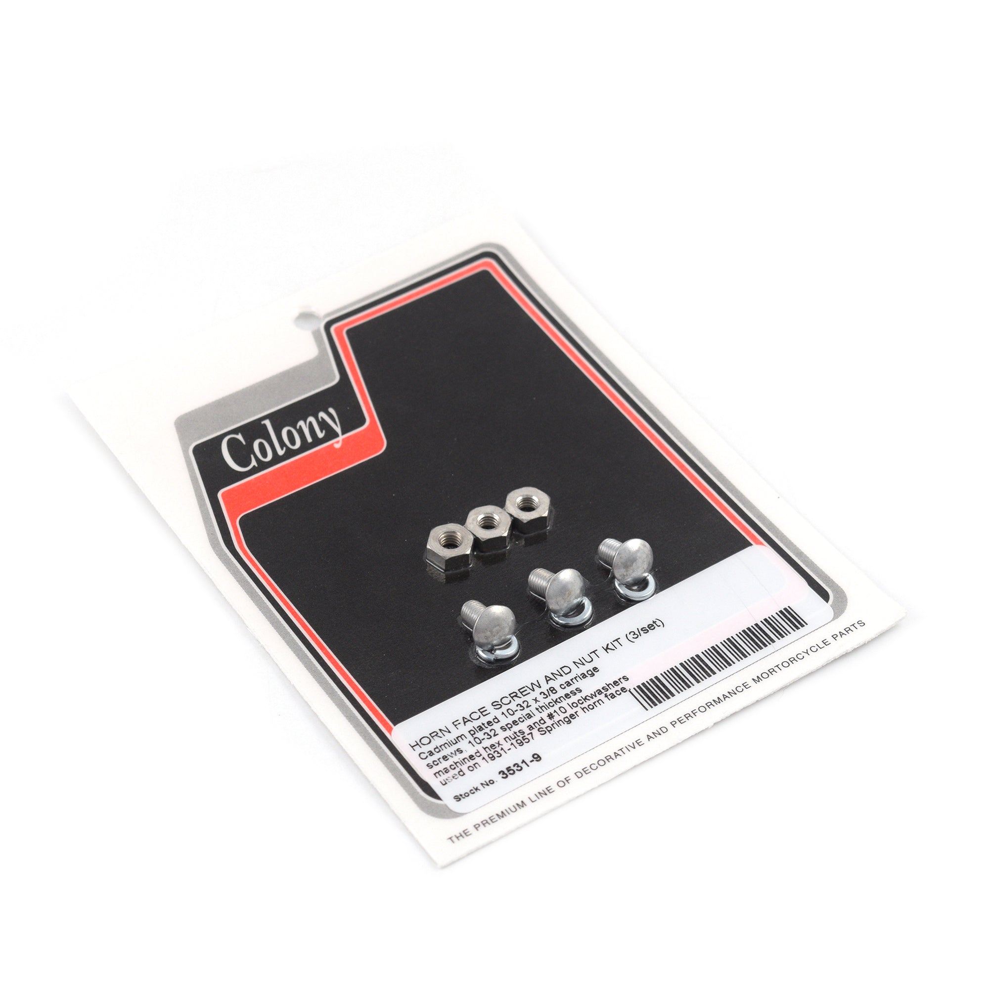 Horn Face Screw Nut Kit for Harley Springer 1931-1957 Cadmium