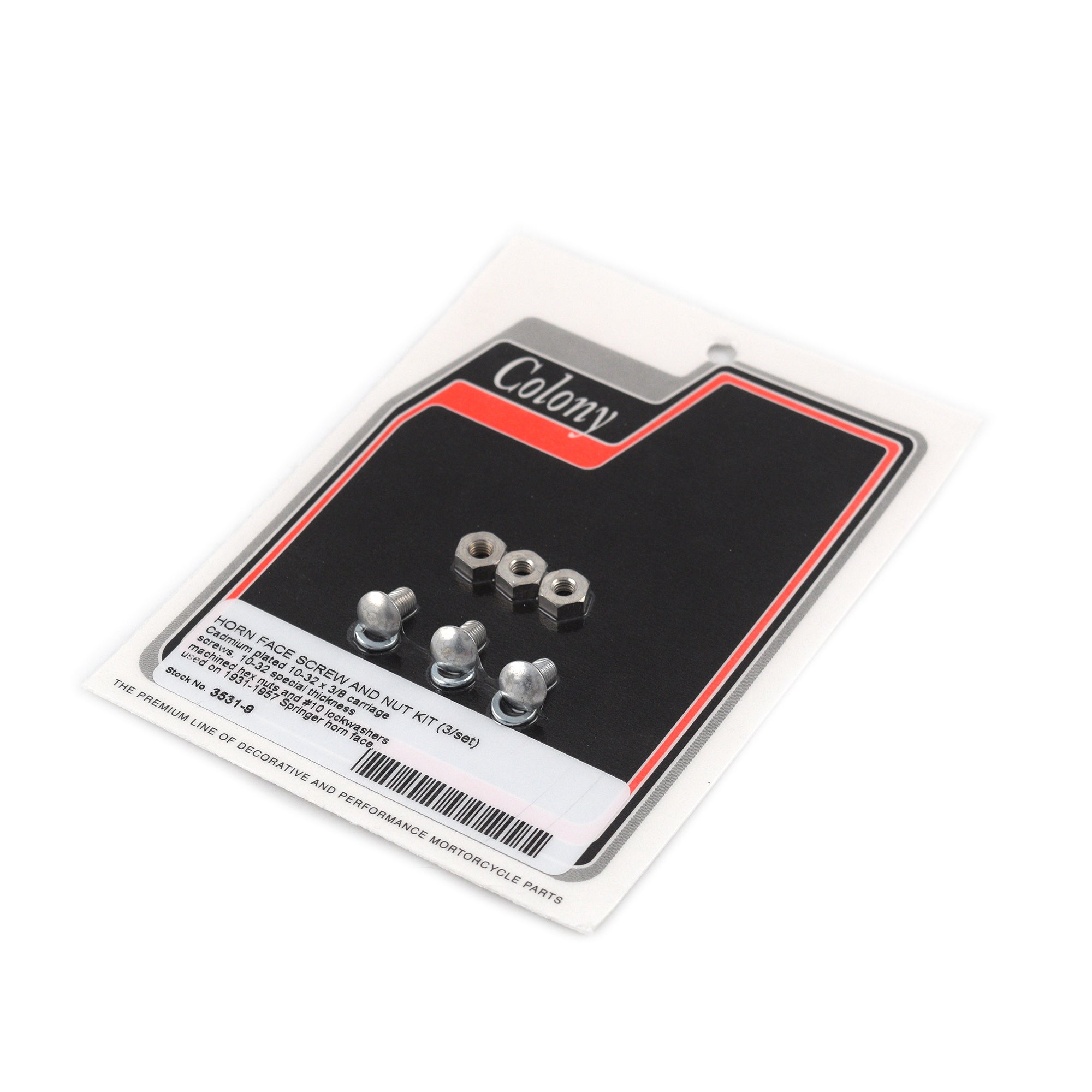 Horn Face Screw Nut Kit for Harley Springer 1931-1957 Cadmium