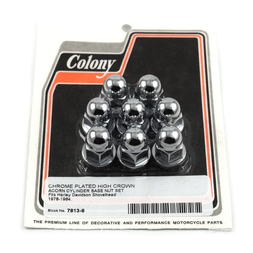 Chrome Cylinder Base Nut Kit 16838-78 for Harley Shovelhead