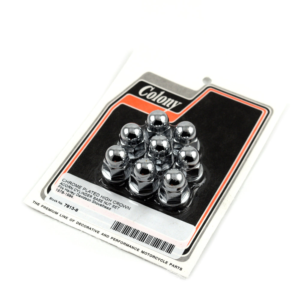 Chrome Cylinder Base Nut Kit 16838-78 for Harley Shovelhead
