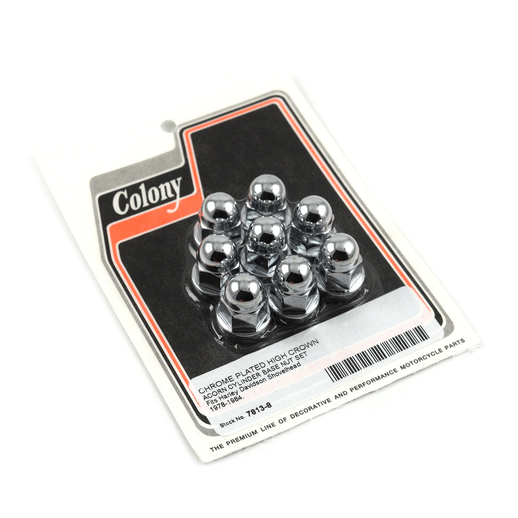 Chrome Cylinder Base Nut Kit 16838-78 for Harley Shovelhead
