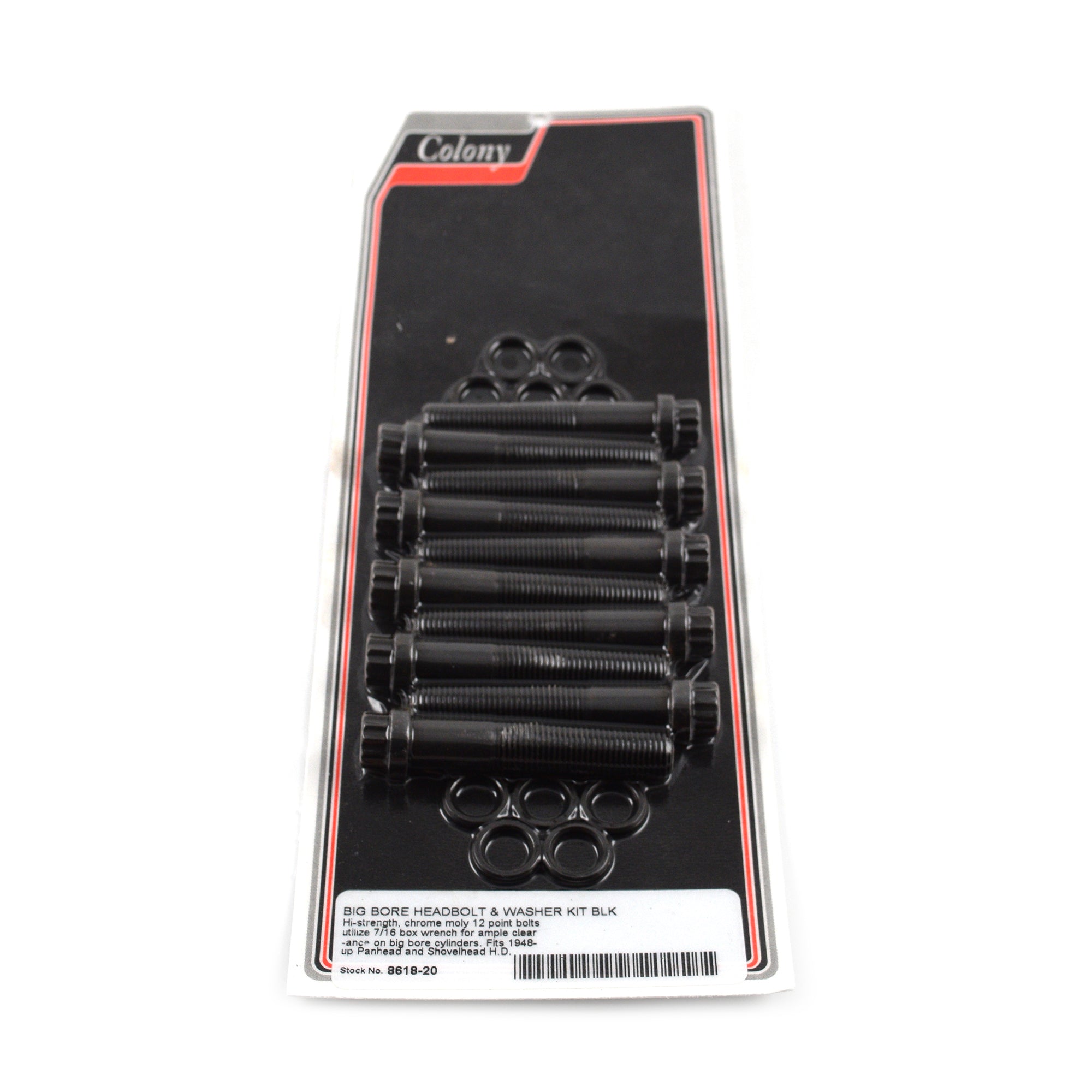Big Bore Head Bolt Kit 12 Point Black for Harley Panhead Shovelhead