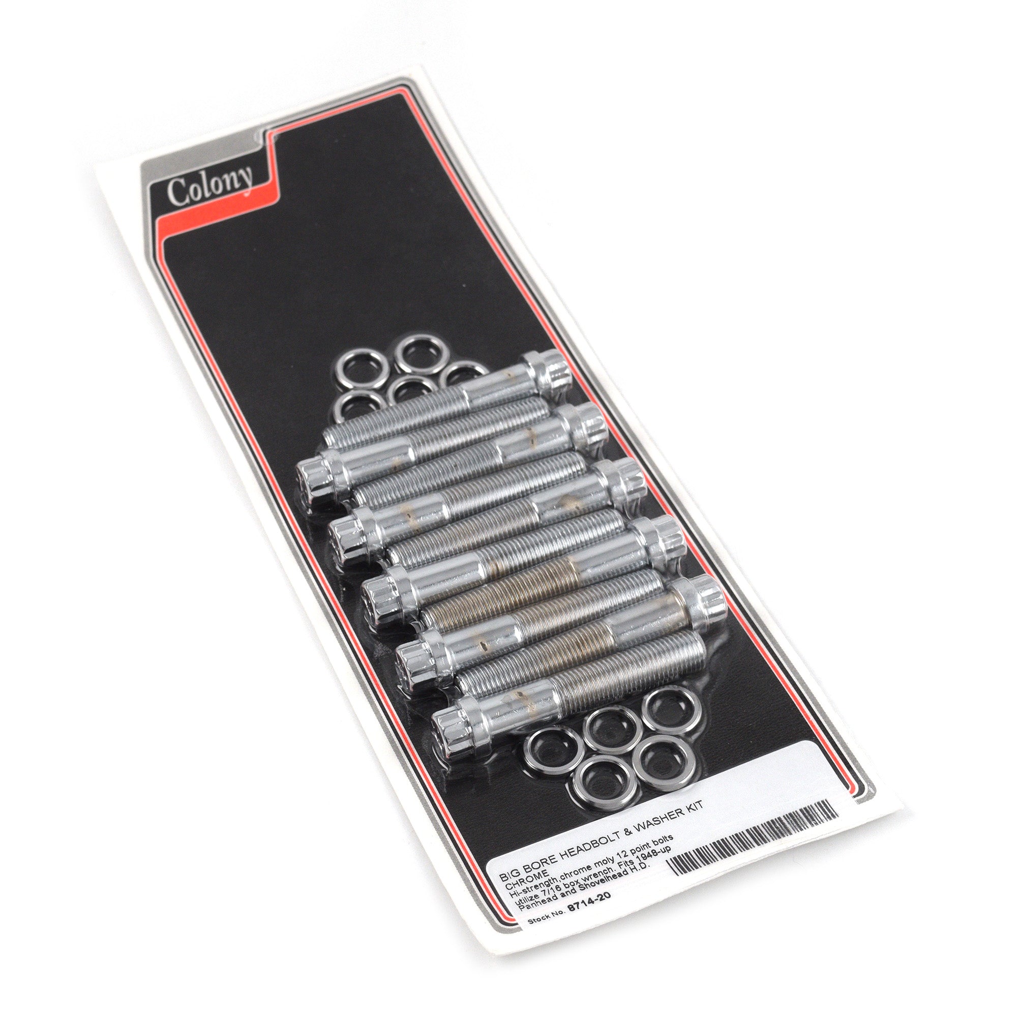 Big Bore Head Bolt Kit 12 Point Chrome 16814-48 for Harley Panhead Shovelhead