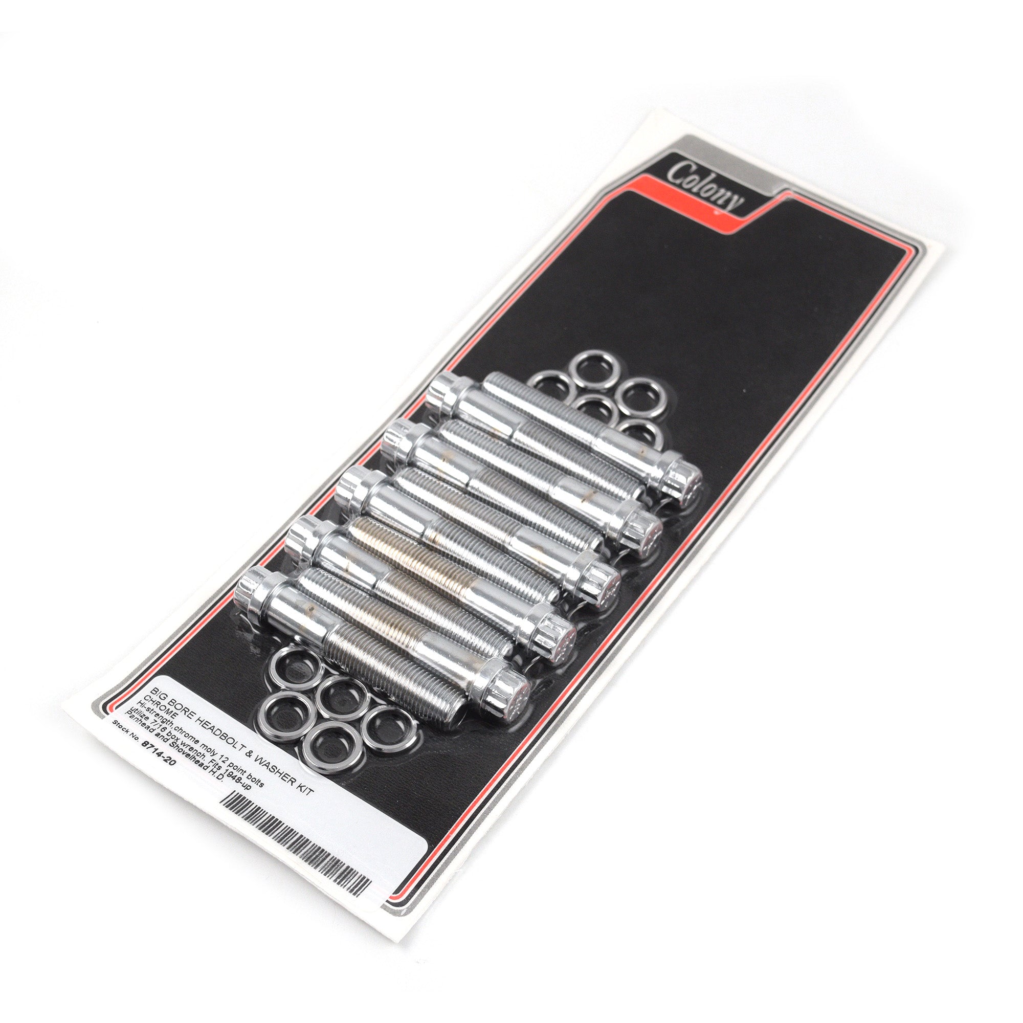 Big Bore Head Bolt Kit 12 Point Chrome 16814-48 for Harley Panhead Shovelhead