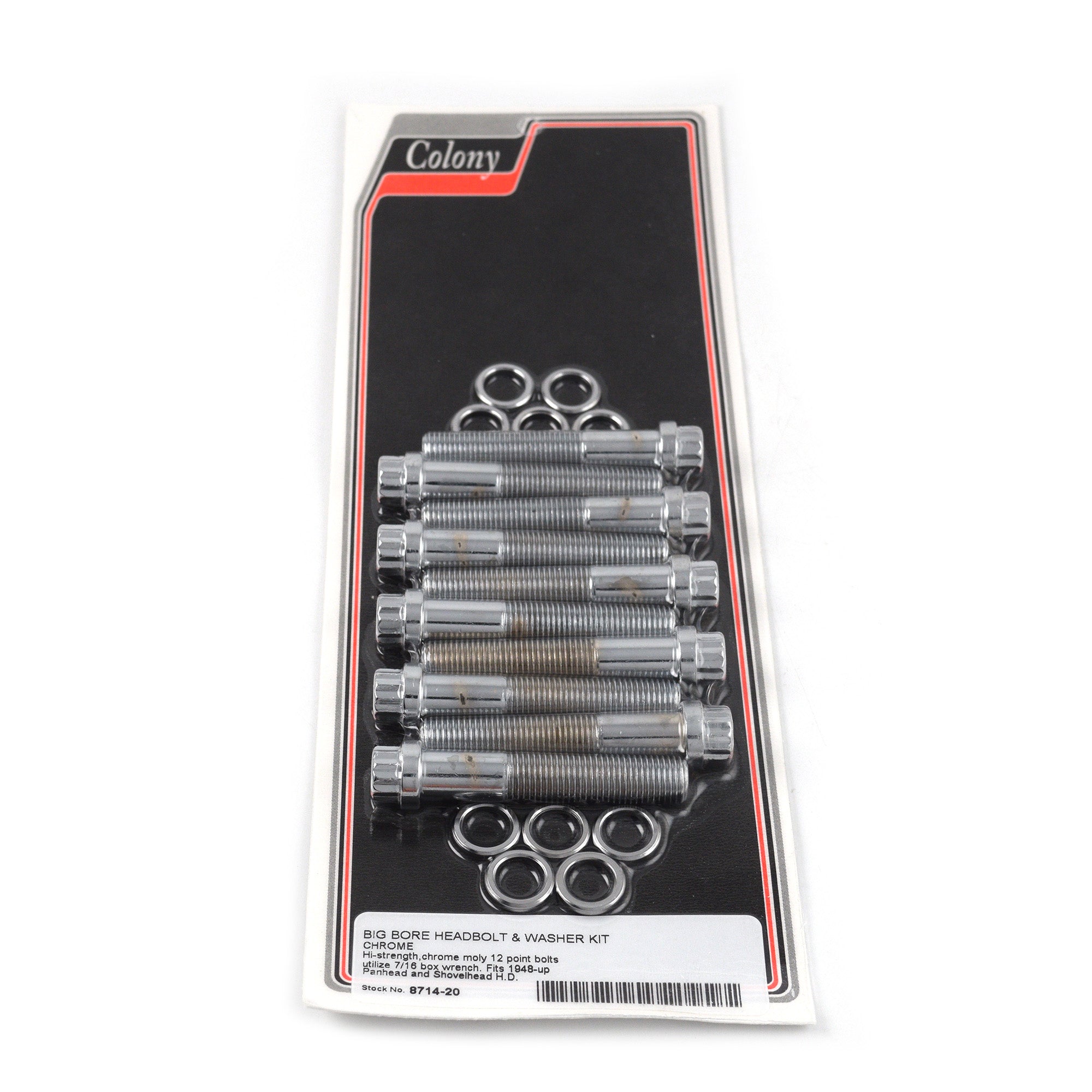 Big Bore Head Bolt Kit 12 Point Chrome 16814-48 for Harley Panhead Shovelhead